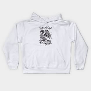 Just A Girl Who Loves Dragons, Grey Leopard Kids Hoodie